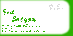 vid solyom business card